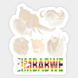 Zimbabwe Big Five Africa Safari Sticker